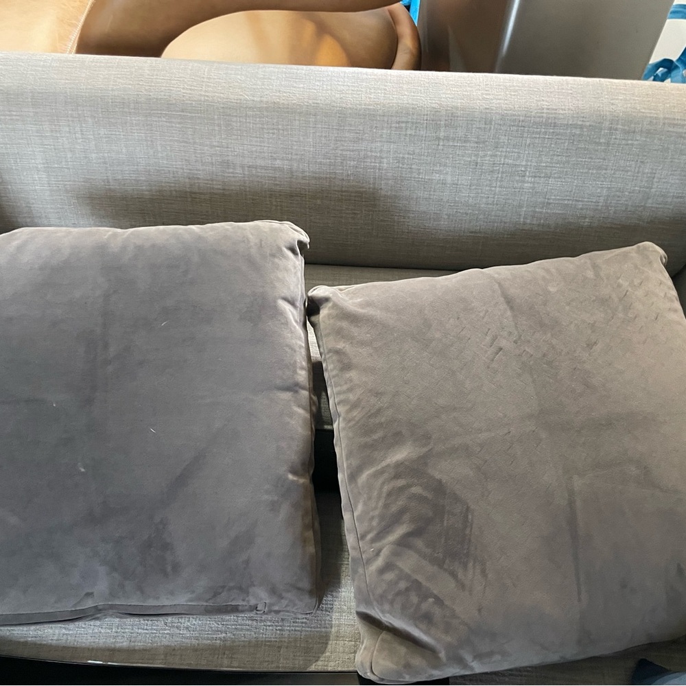 Gray Velvet Throw Pillows